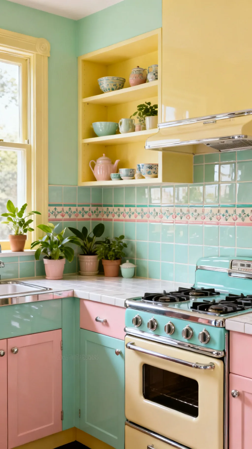 Decorative border trim retro kitchen backsplash
