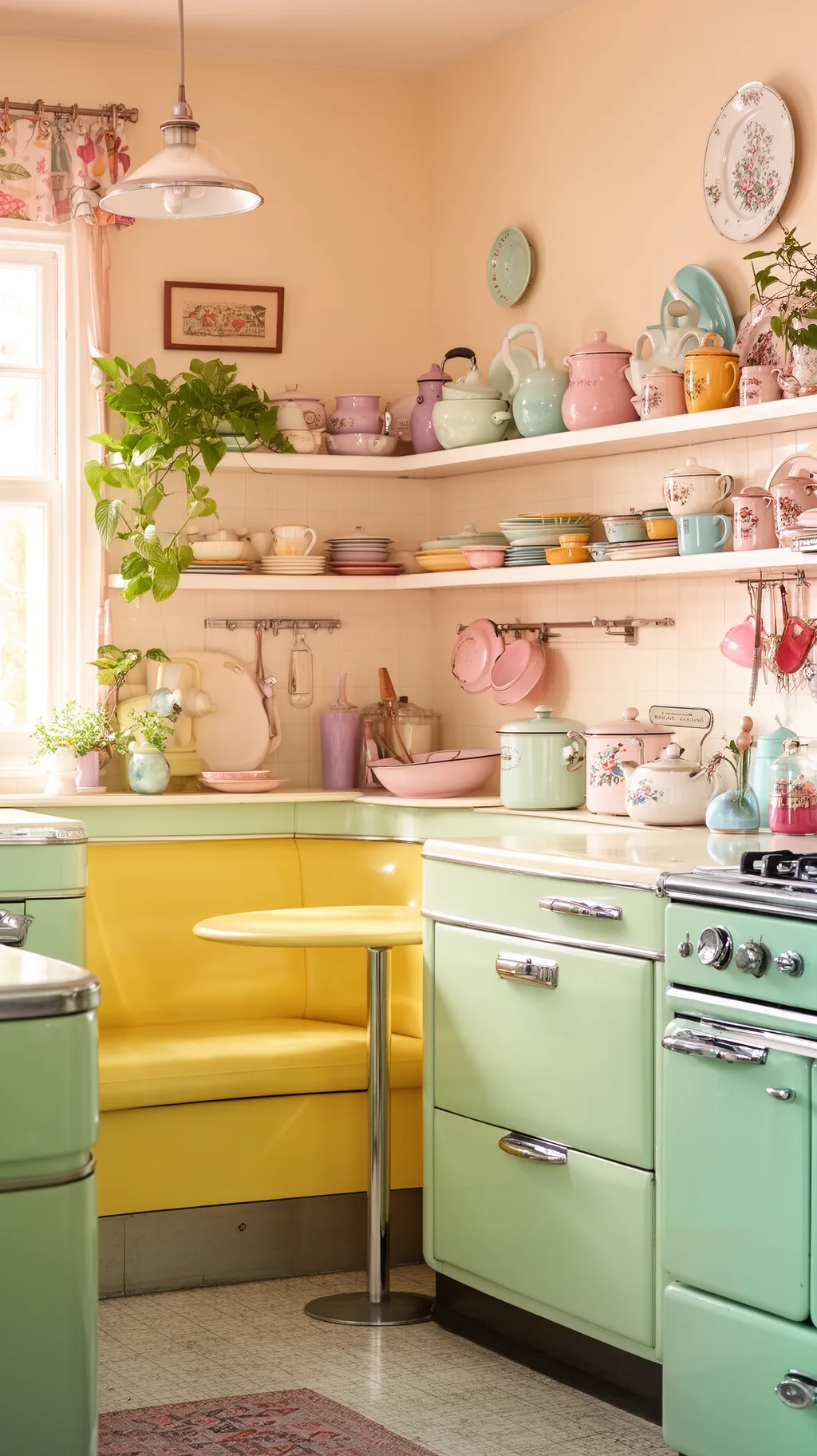 Butter yellow breakfast nook