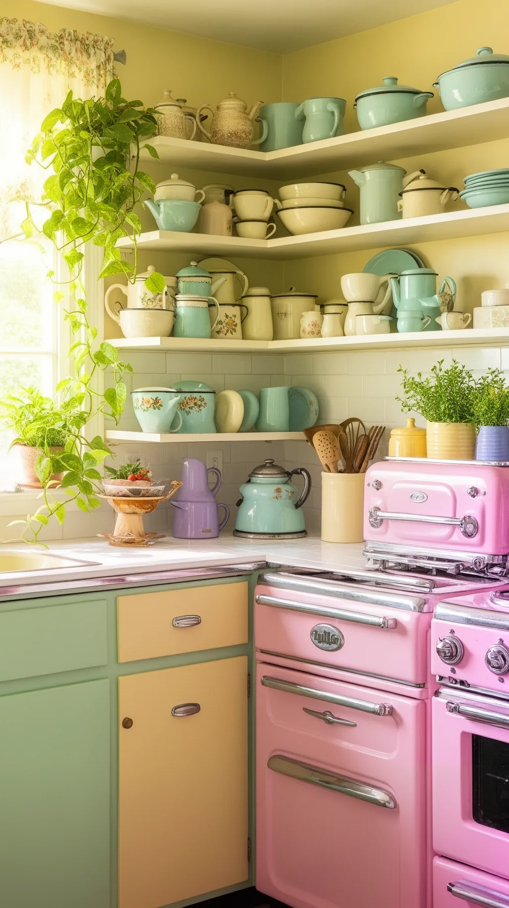 Pink retro stove