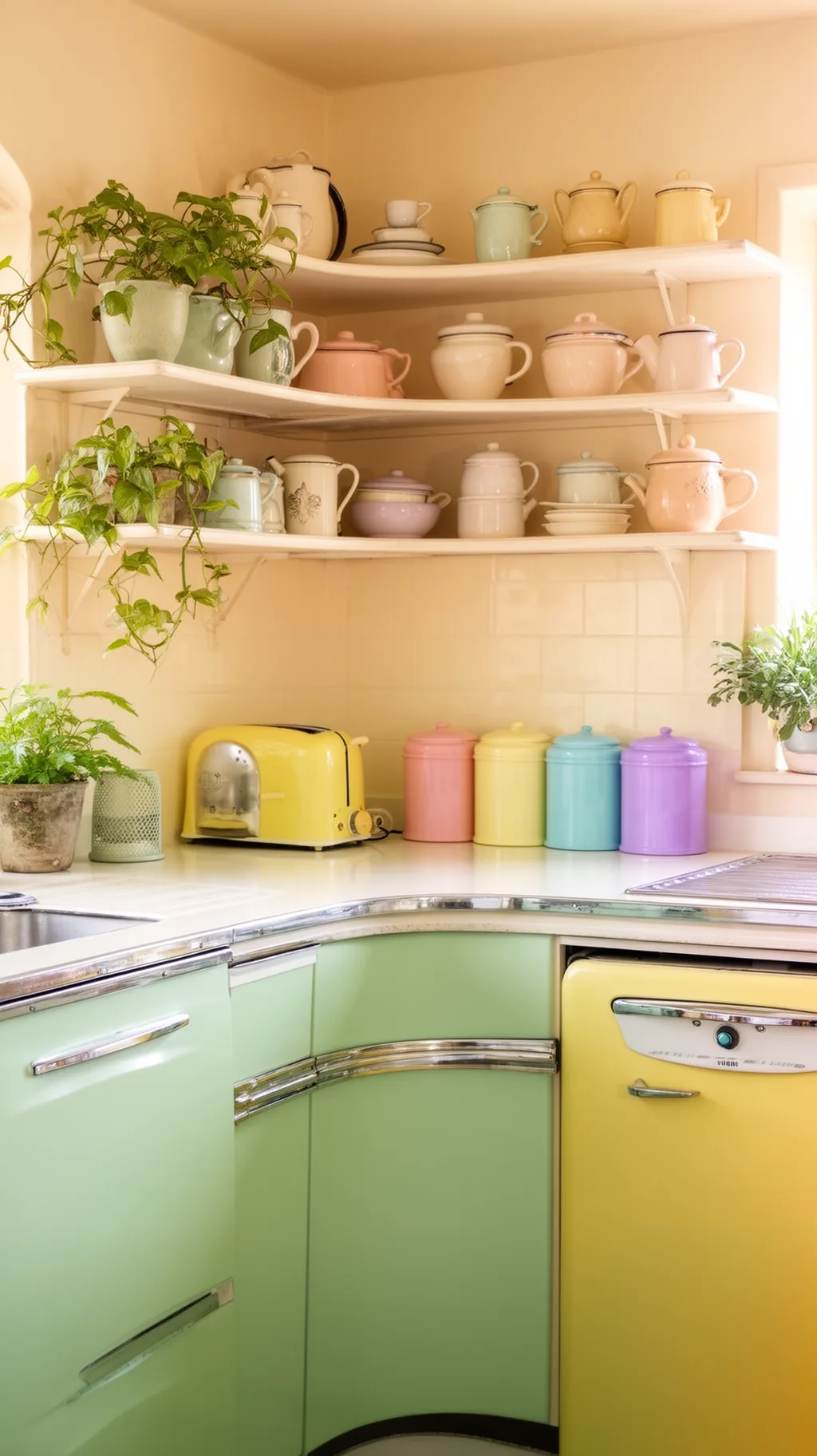 Yellow toaster and canisters