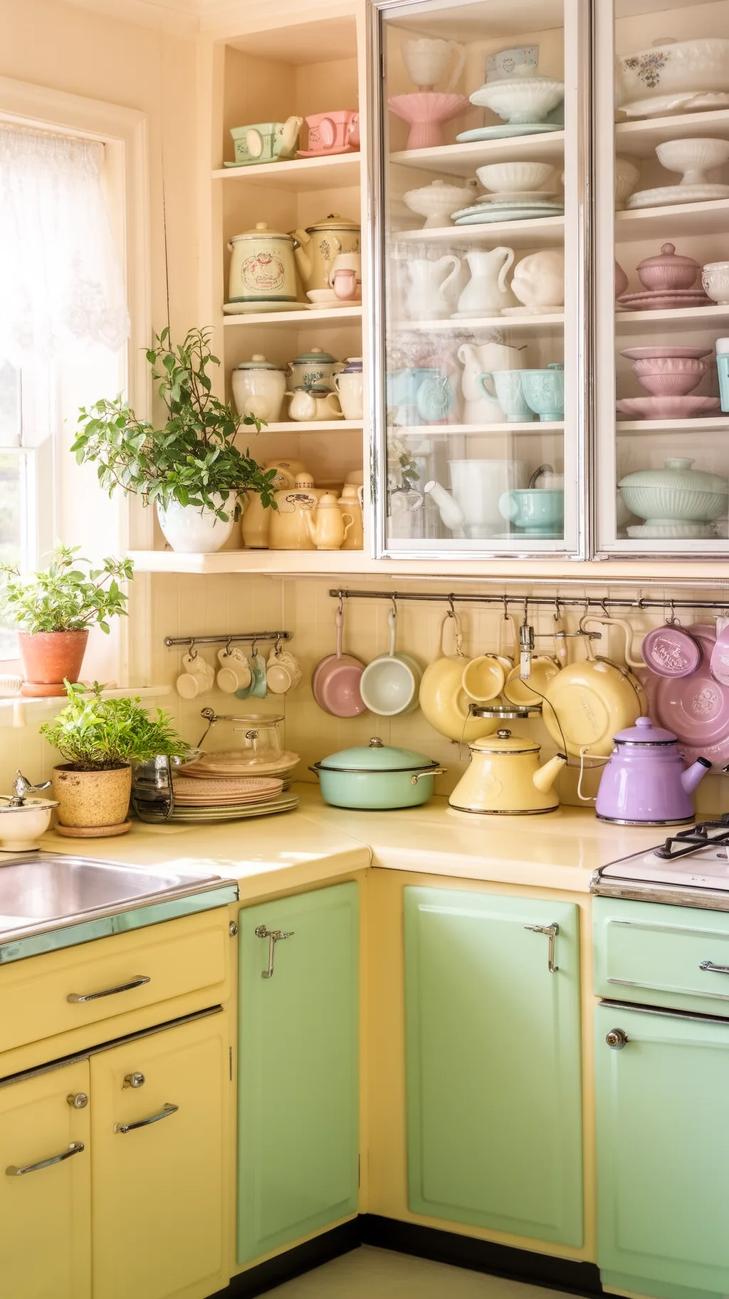Vintage pastel dishware
