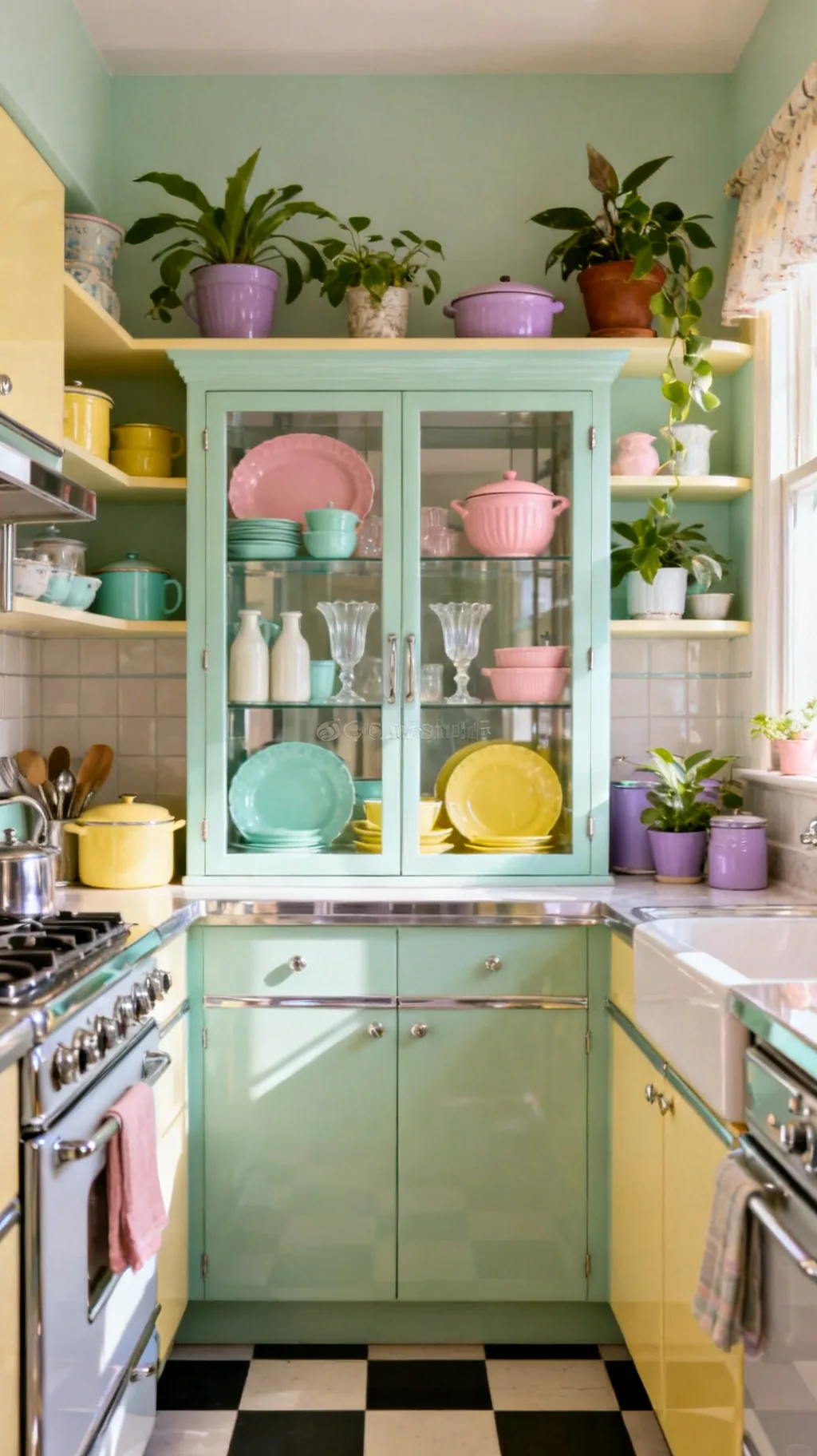 Vintage pastel dishware collection