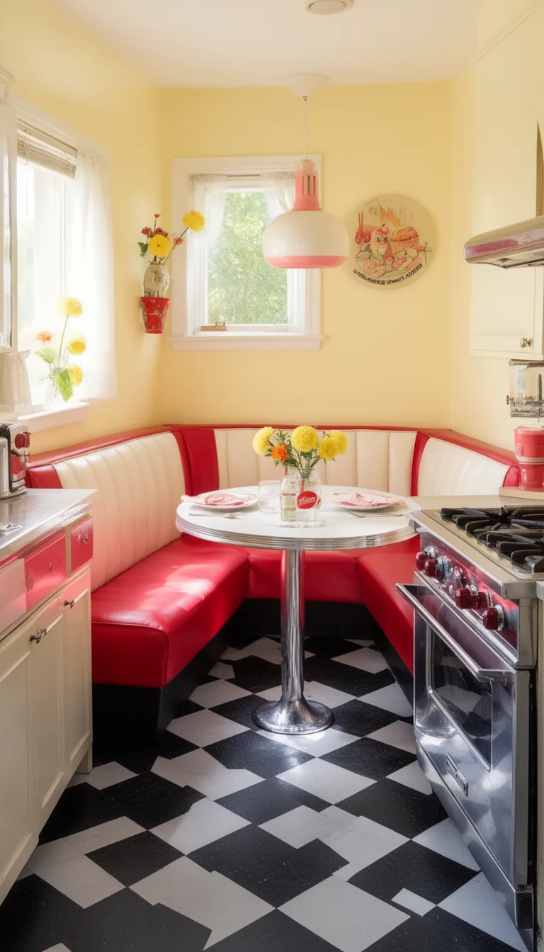 Cozy retro banquette breakfast nook - look 4
