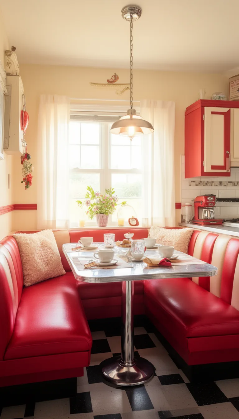 Cozy retro banquette breakfast nook - look 5