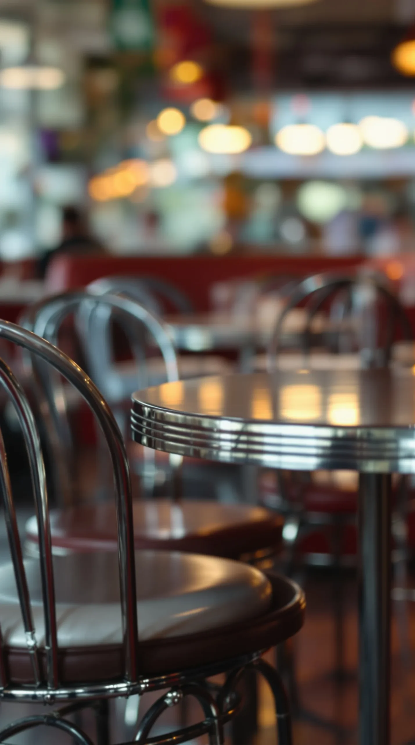 Retro bistro table and chairs set in a sunny pastel breakfast nook