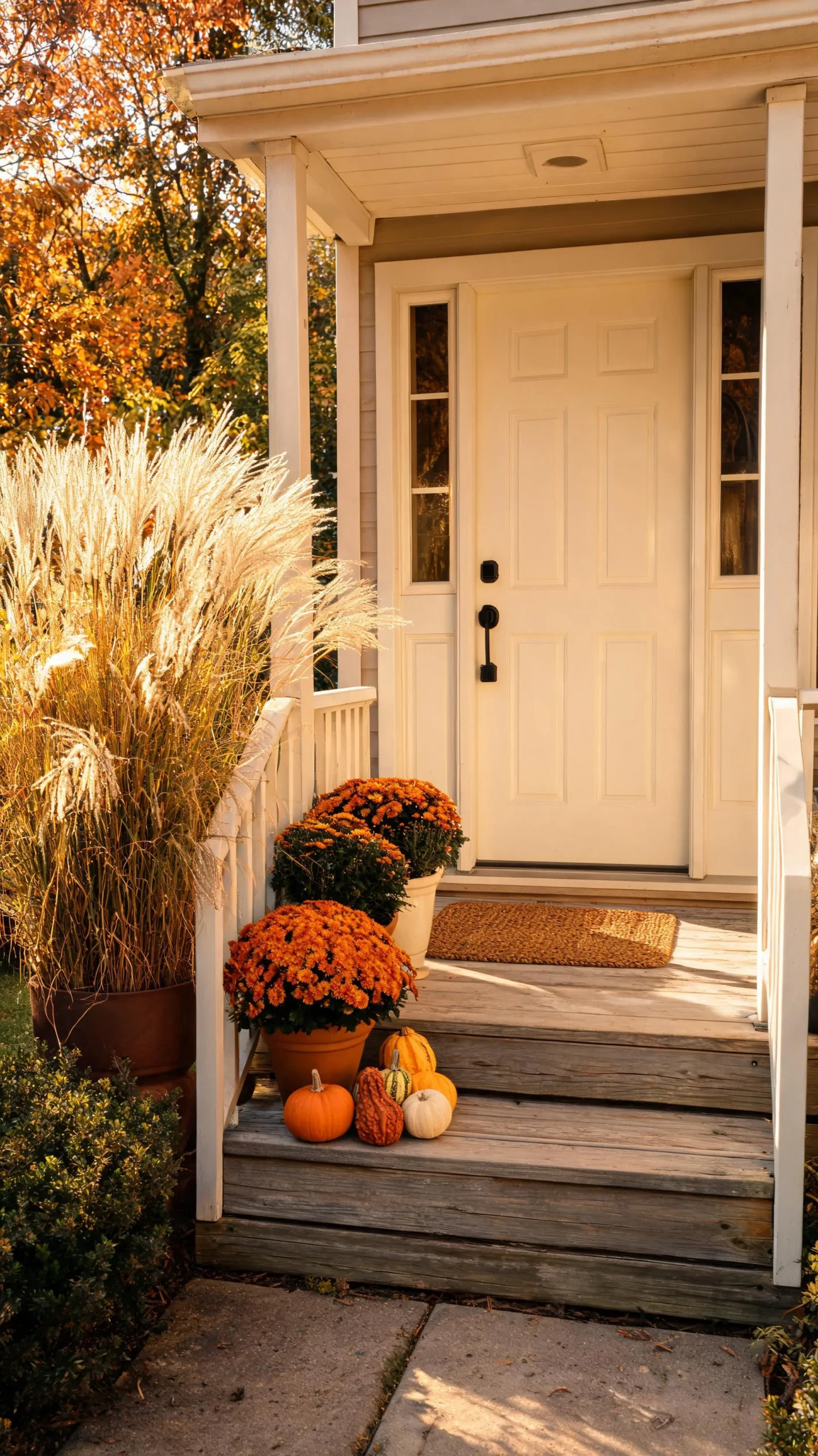 Tall grasses on a small porch