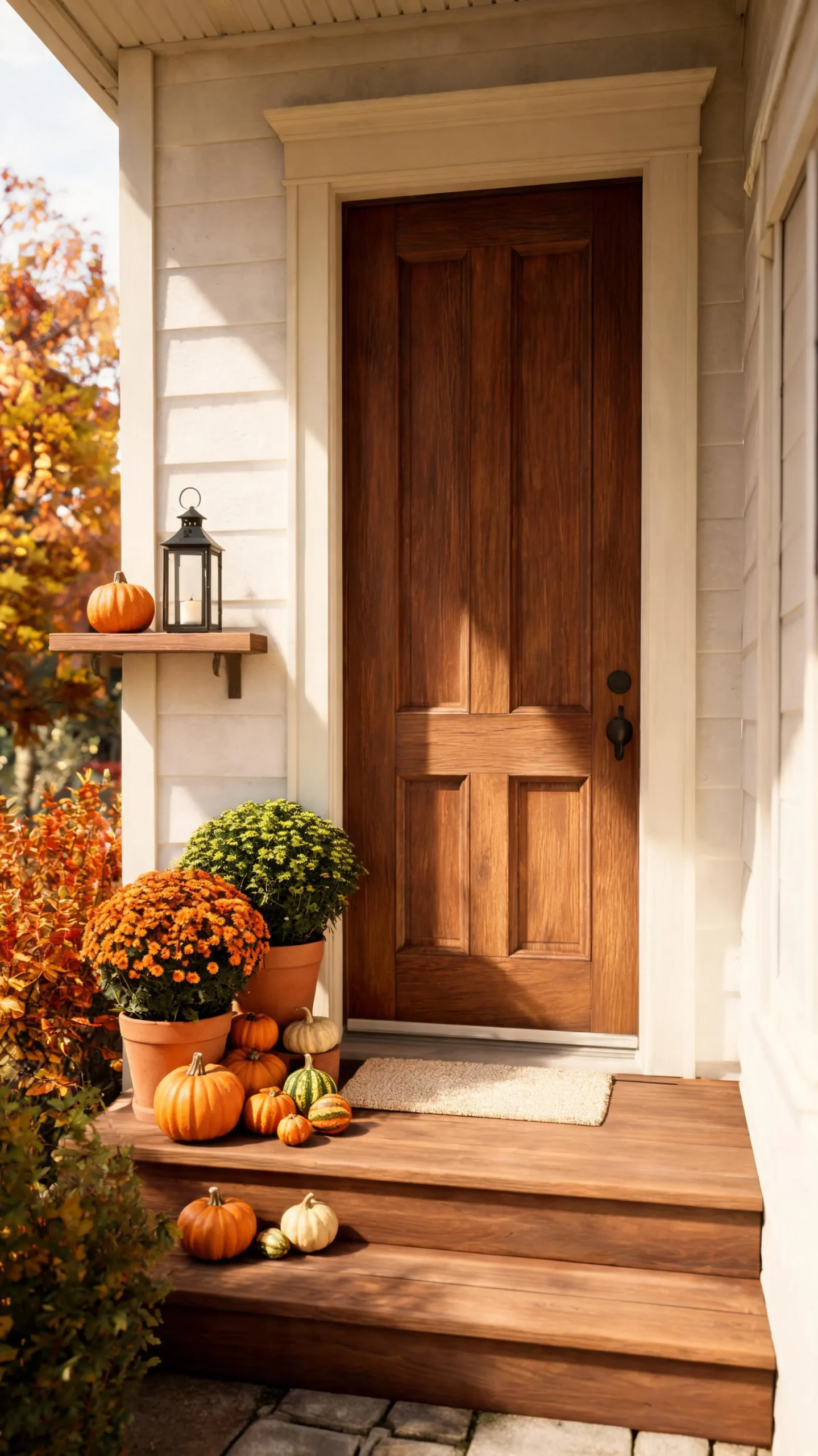 Narrow shelf on a small porch