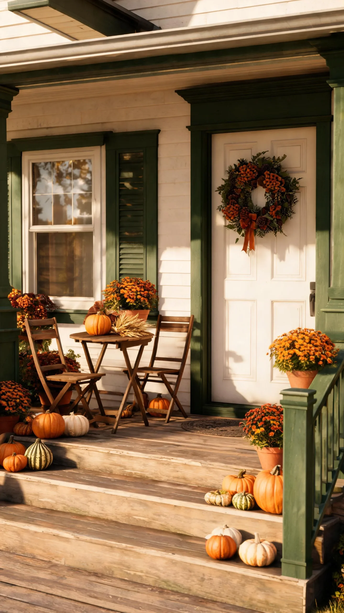 Bistro set on a small porch