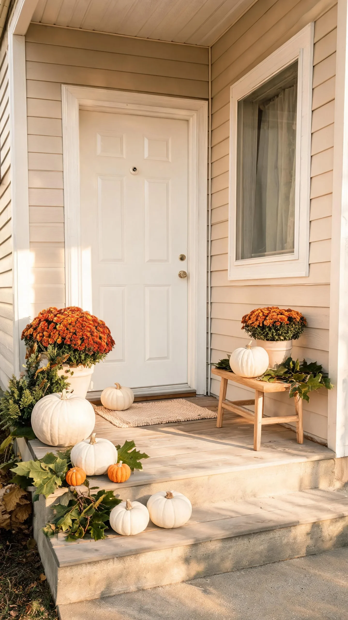 Neutral small fall porch