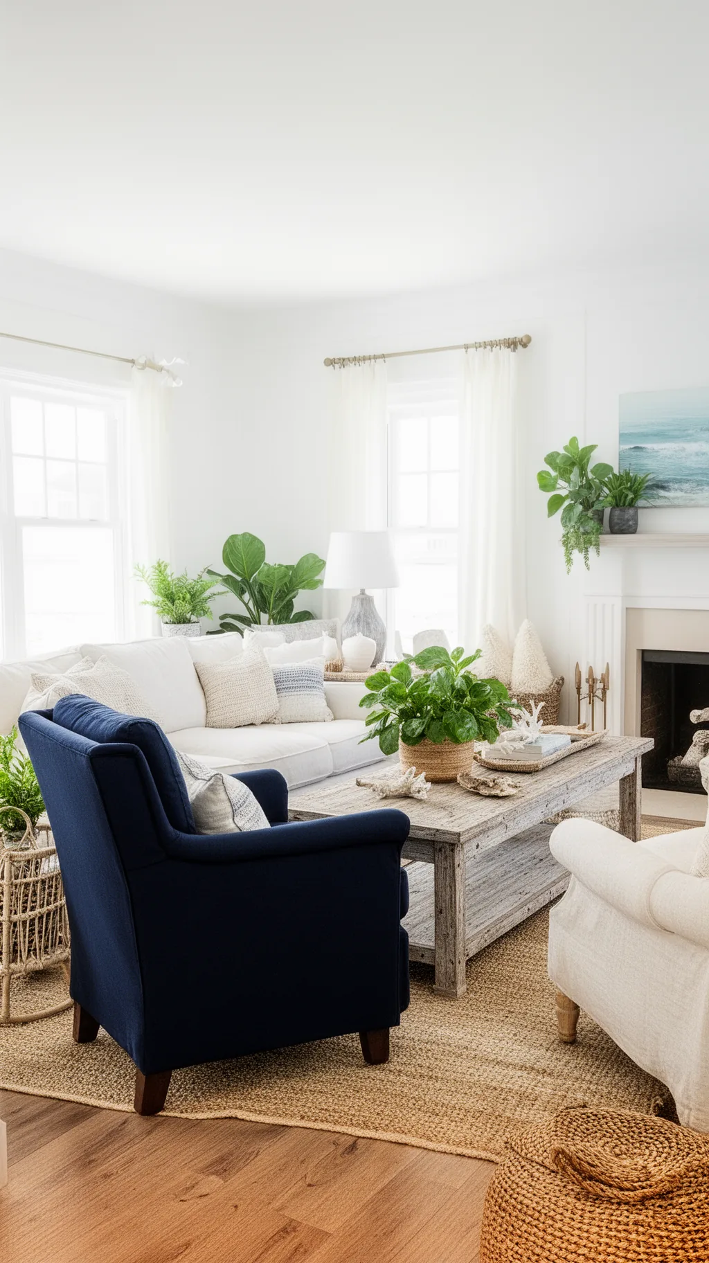 Soft sea-blue accents in a cool summer living room (3 of 5)