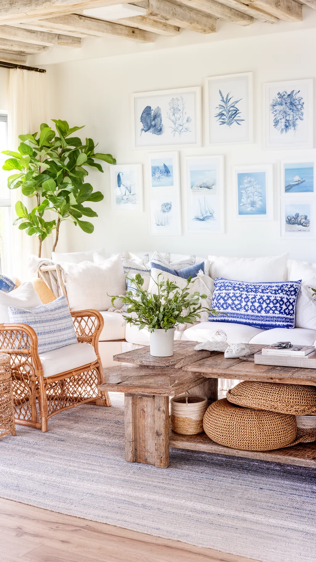 Airy summer living room styled with light layered textiles (3 of 5)