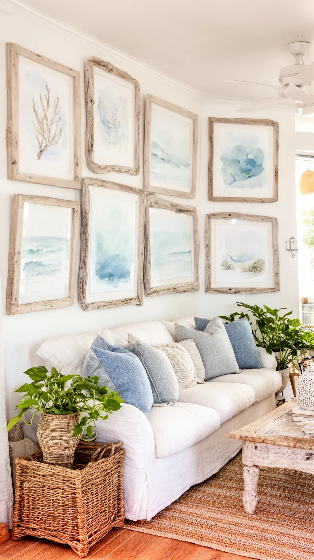 Airy summer living room styled with light layered textiles (5 of 5)