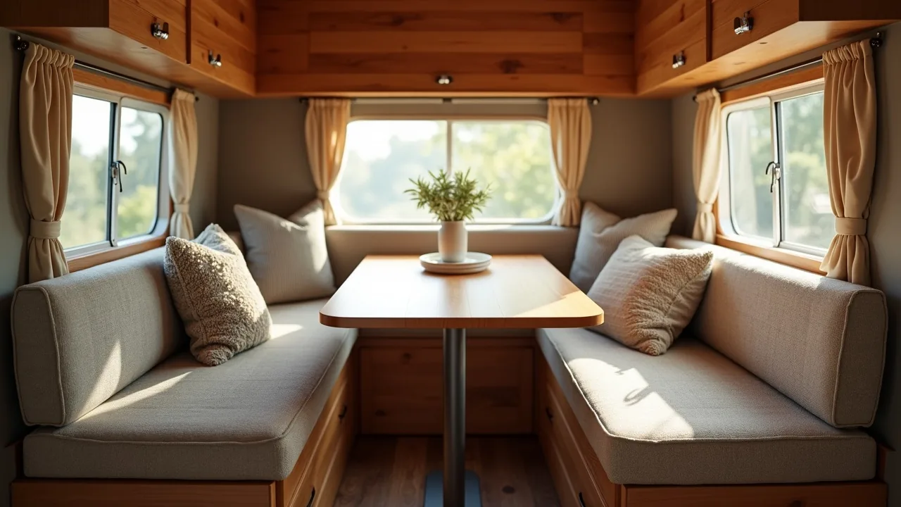 Wraparound convertible booth with central table