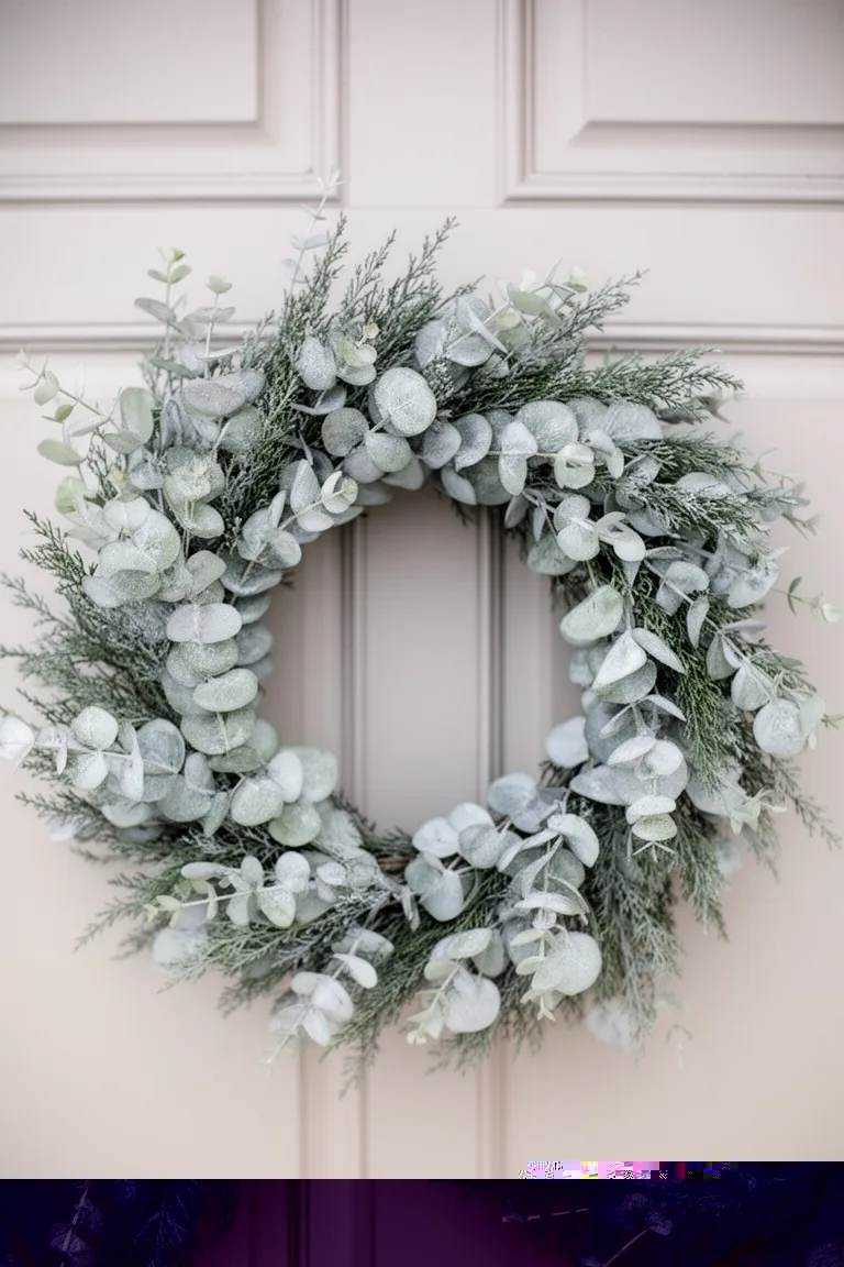 Airy eucalyptus wreath with juniper and open negative space