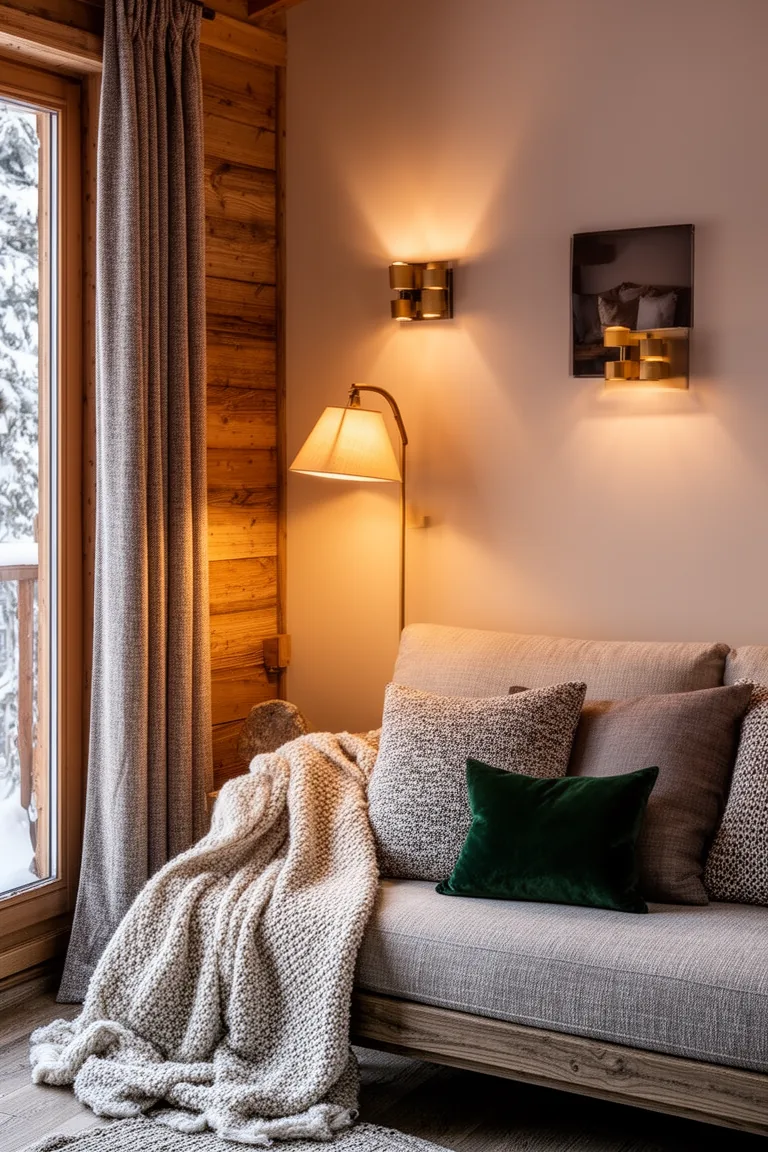 Layered wall lighting creating intimate pools of light
