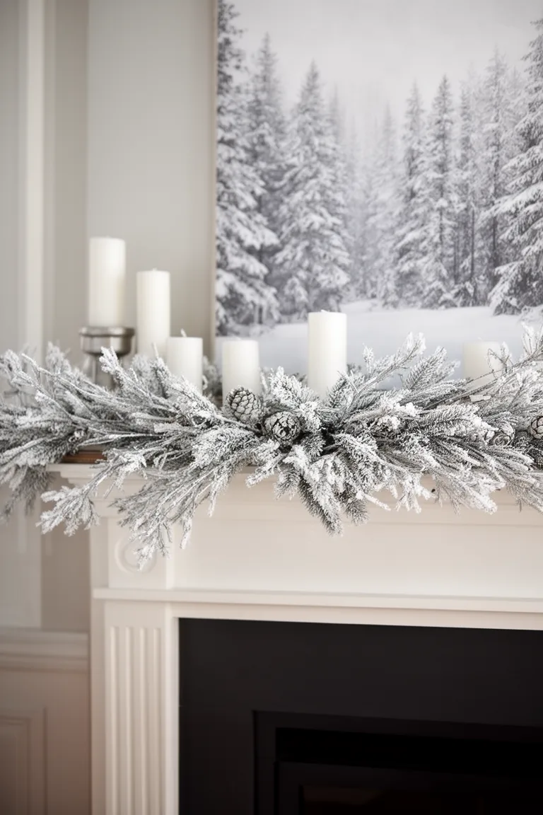 Frosted branch forest winter decor idea 3