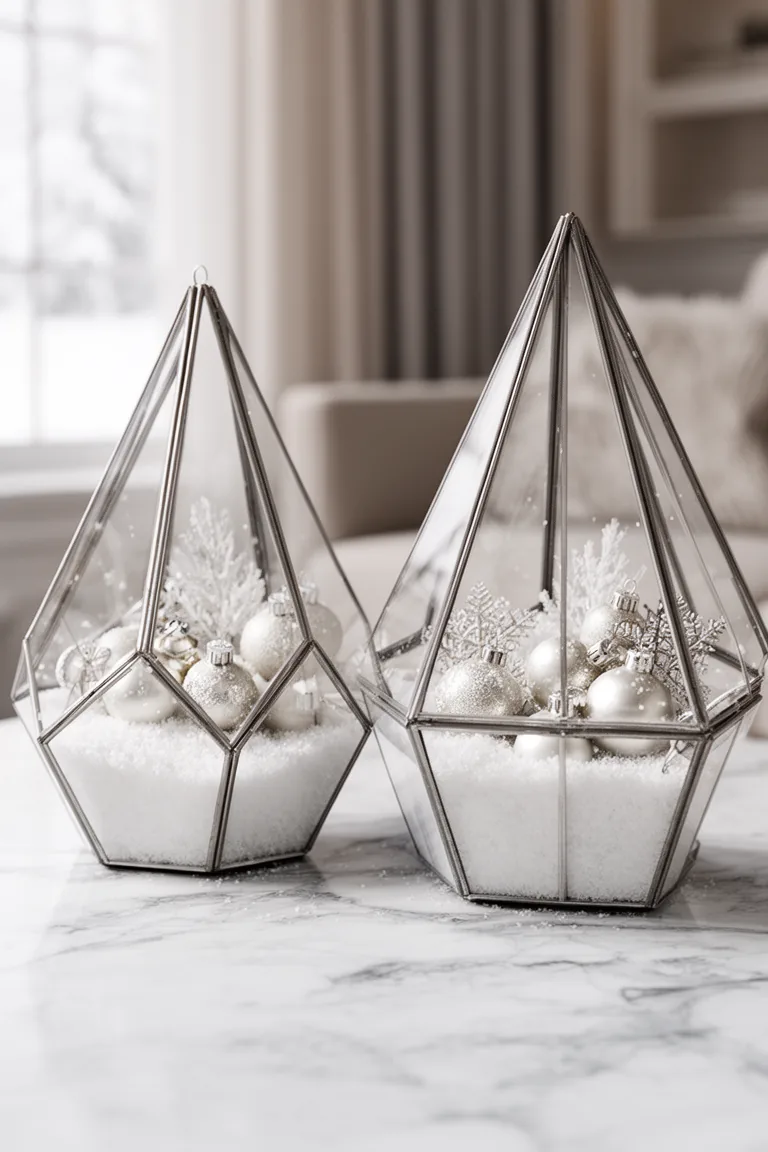 Winter terrarium with faux snow idea 3