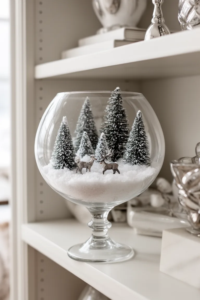 Winter terrarium with faux snow idea 5