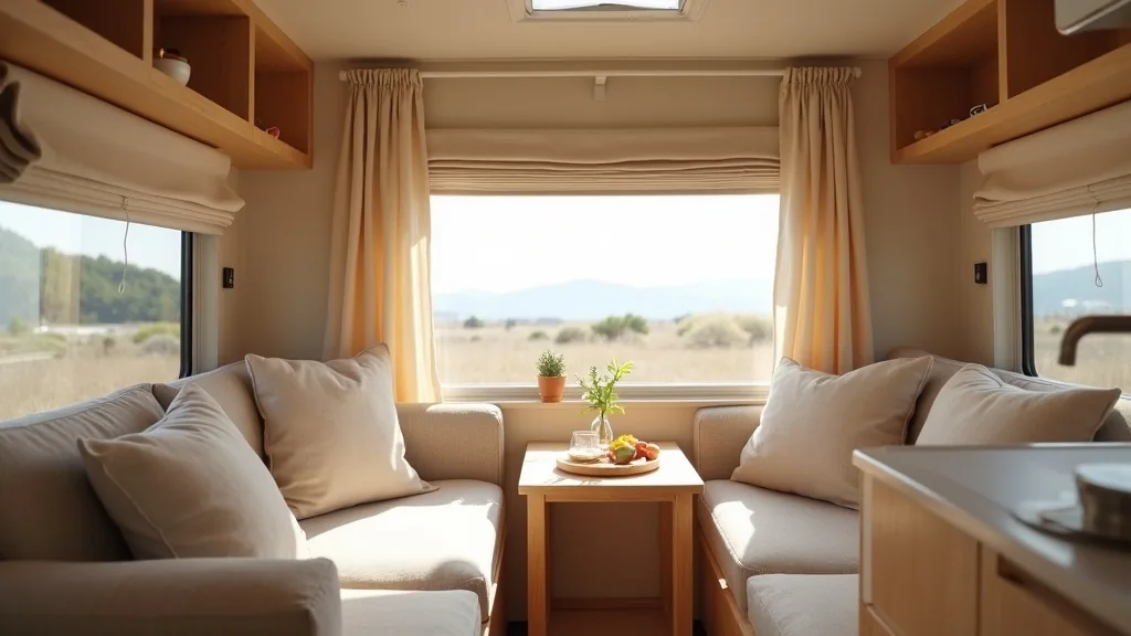 Soft window coverings letting in daylight