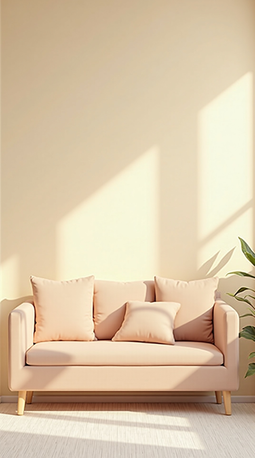 Minimal maximal summer living room with one bold sofa, photo 2 of 5