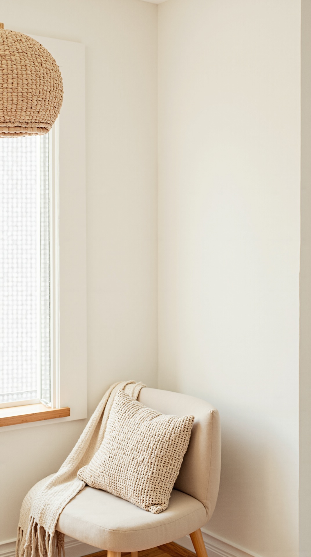 Summer living room layered with rattan, cane and linen textures, photo 5 of 5