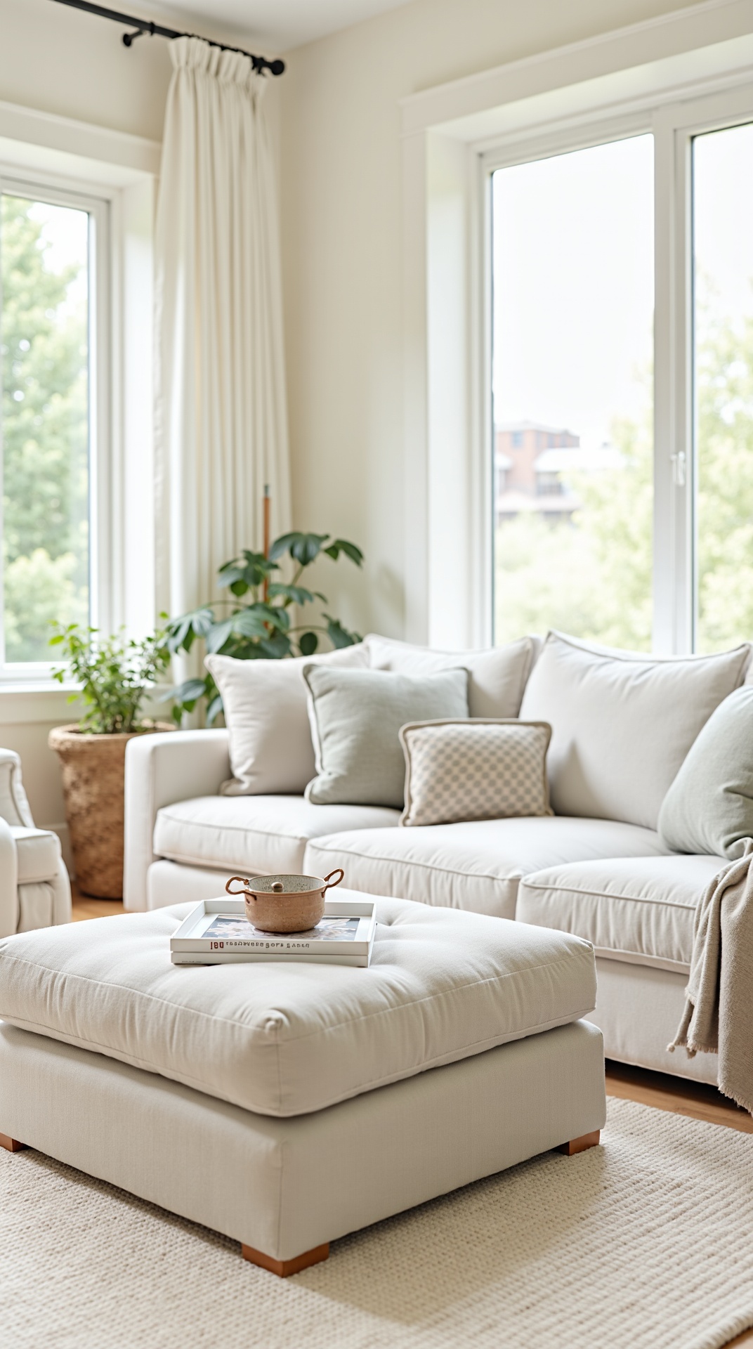 Breezy neutral summer living room with clear and natural textures, photo 5 of 5