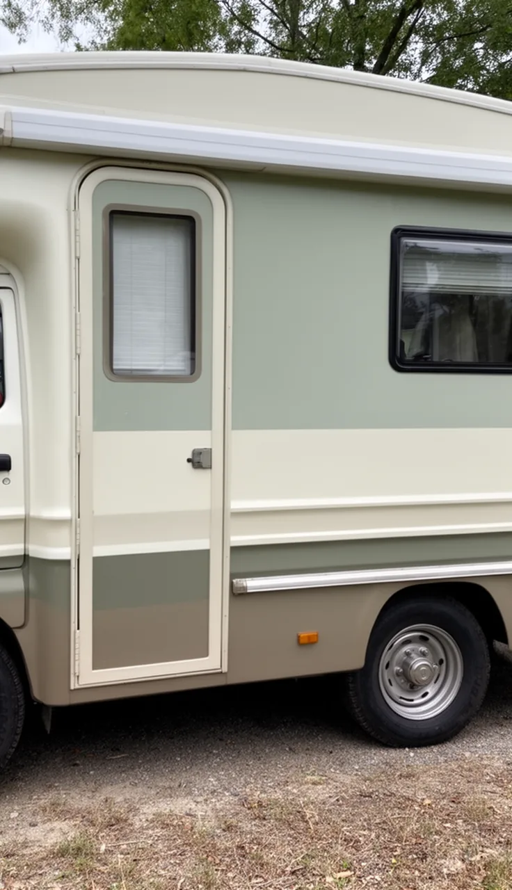 Camper exterior finished with a calm, cohesive palette across body, trim, and accents