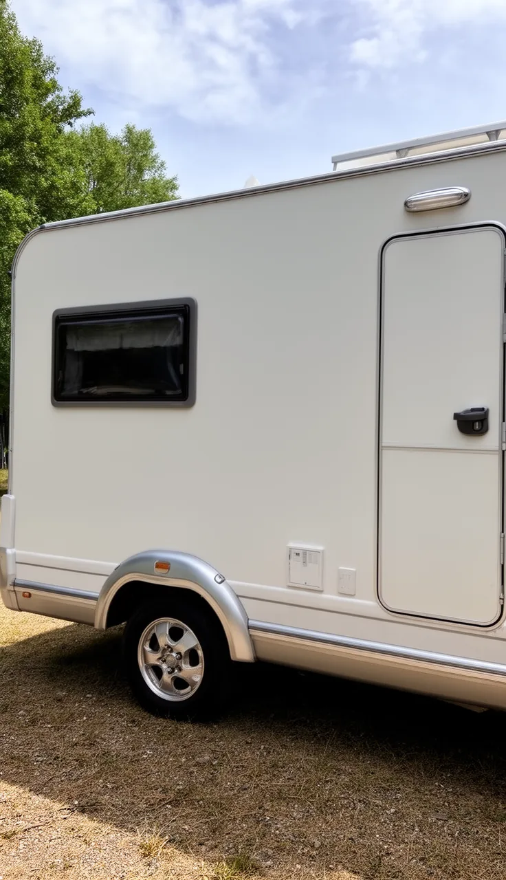 Camper with freshly painted contrasting wheel arches and fenders