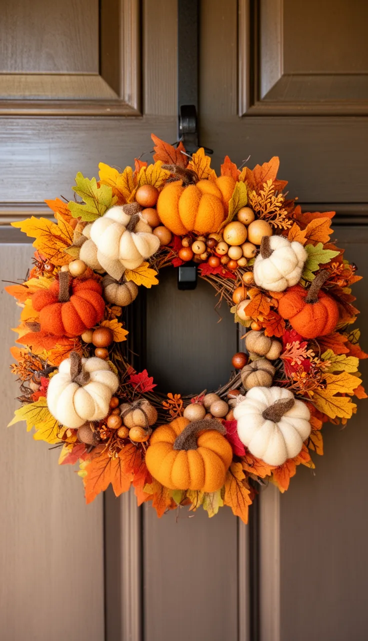 Kid- and pet-safe felt and fabric fall wreath