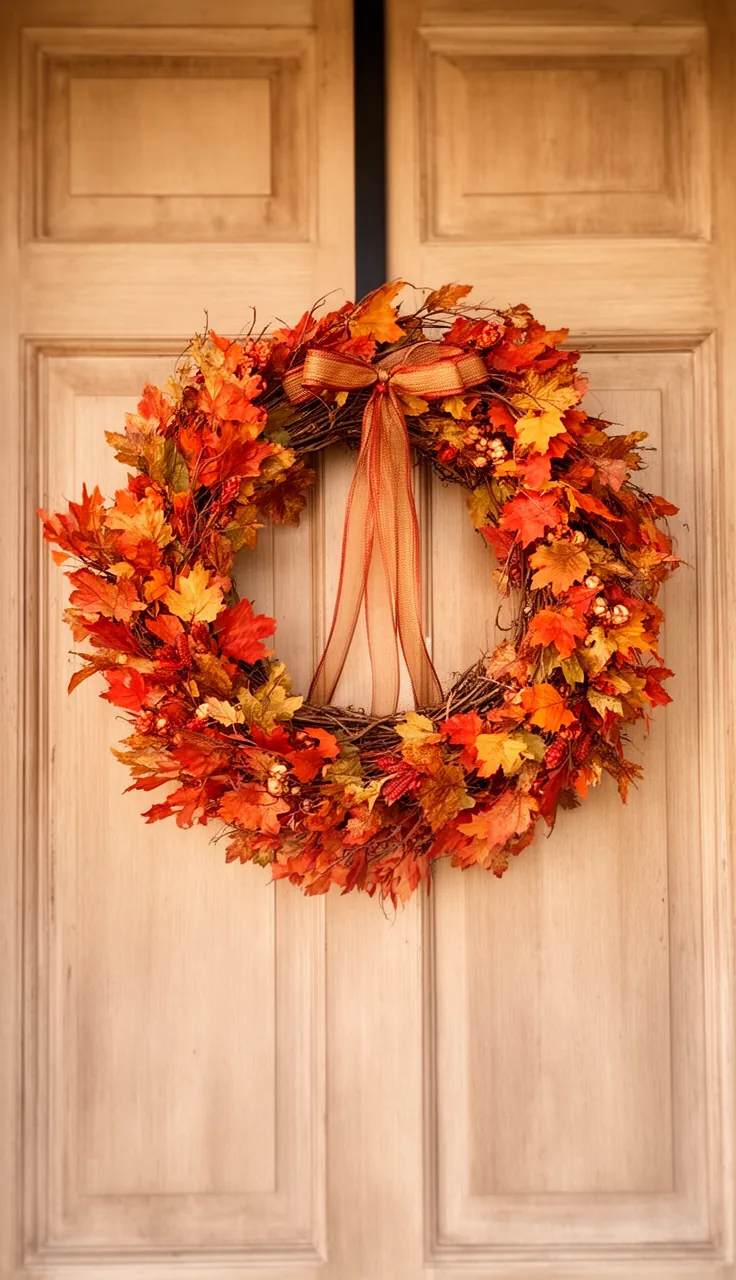 Quick 10-minute grapevine fall wreath