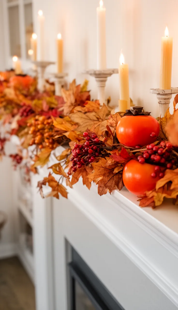 Neutral wheat and berry Thanksgiving-transition fall garland