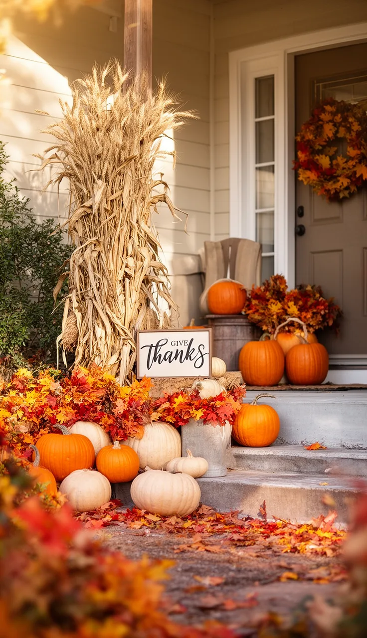 Neutral harvest porch transitioning toward Thanksgiving
