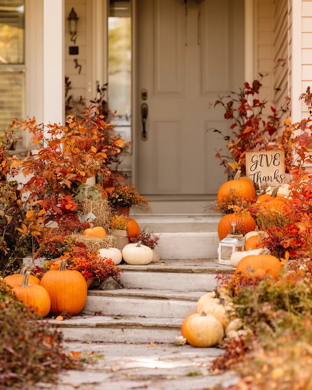 Harvest porch transitioning to Thanksgiving