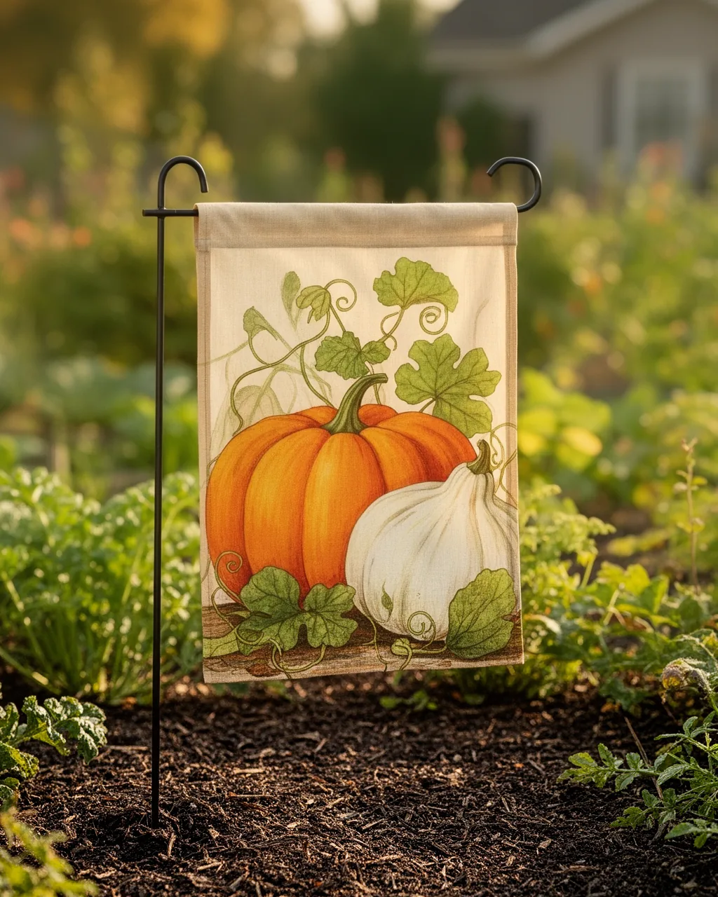 Pumpkin fall garden flag