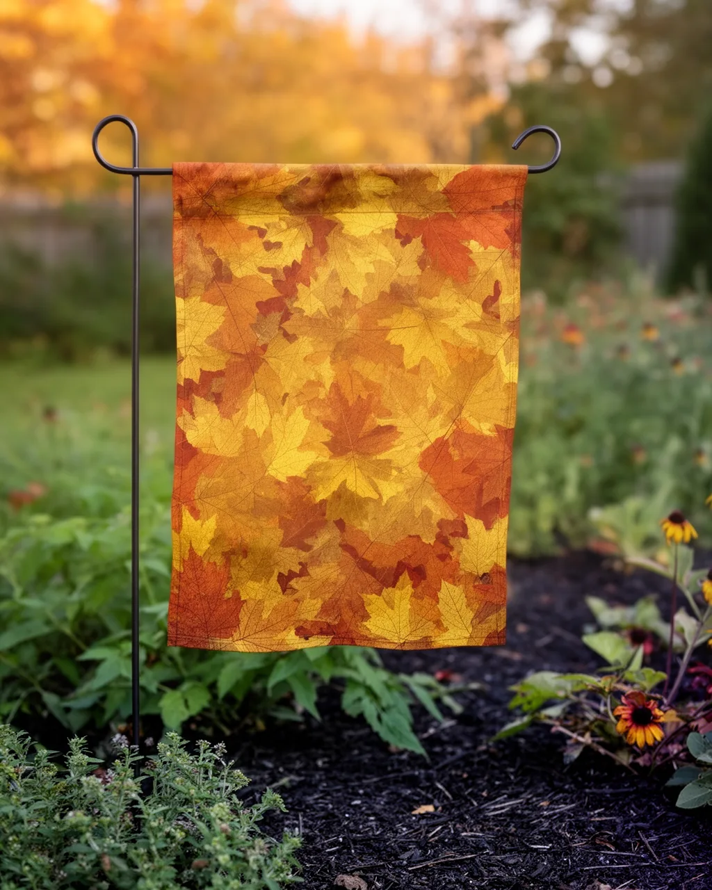Autumn leaves garden flag