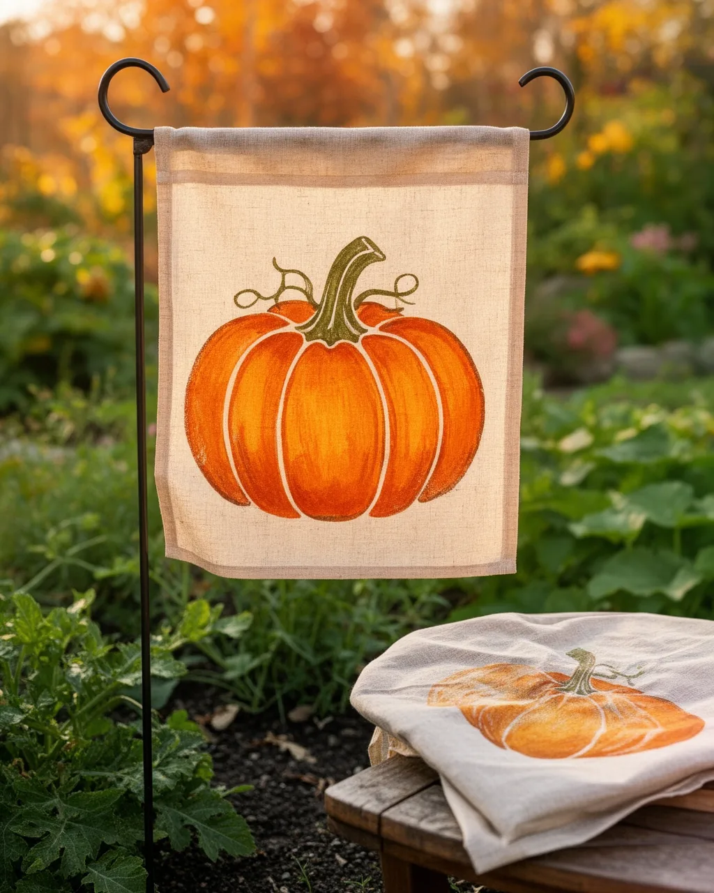 DIY fall garden flag