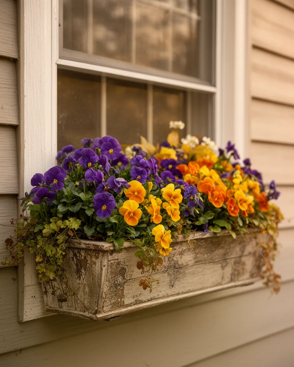 Pansy and viola window box