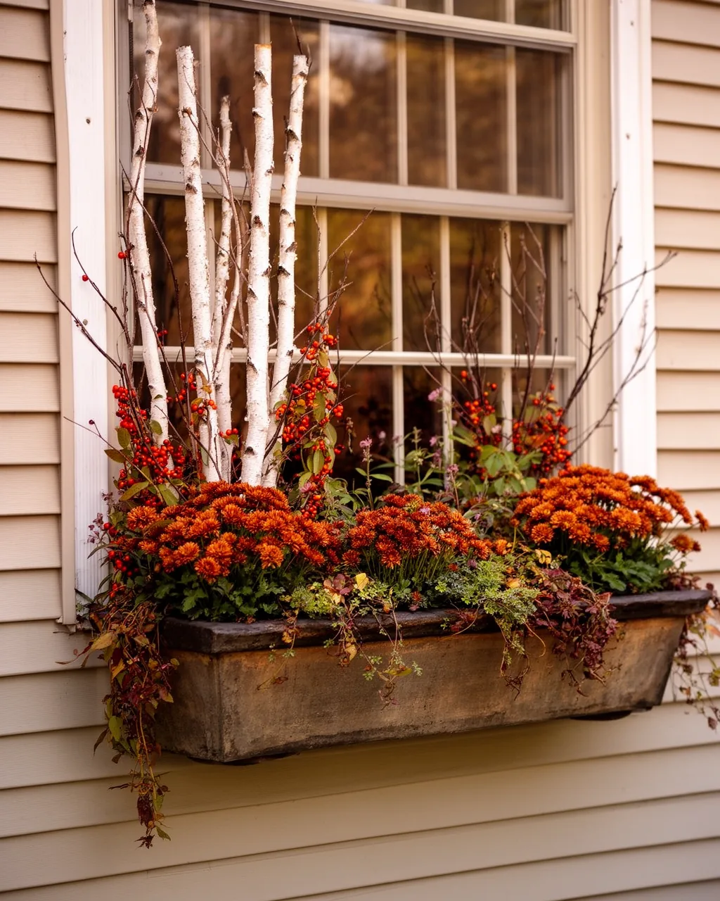 Rustic twig window box