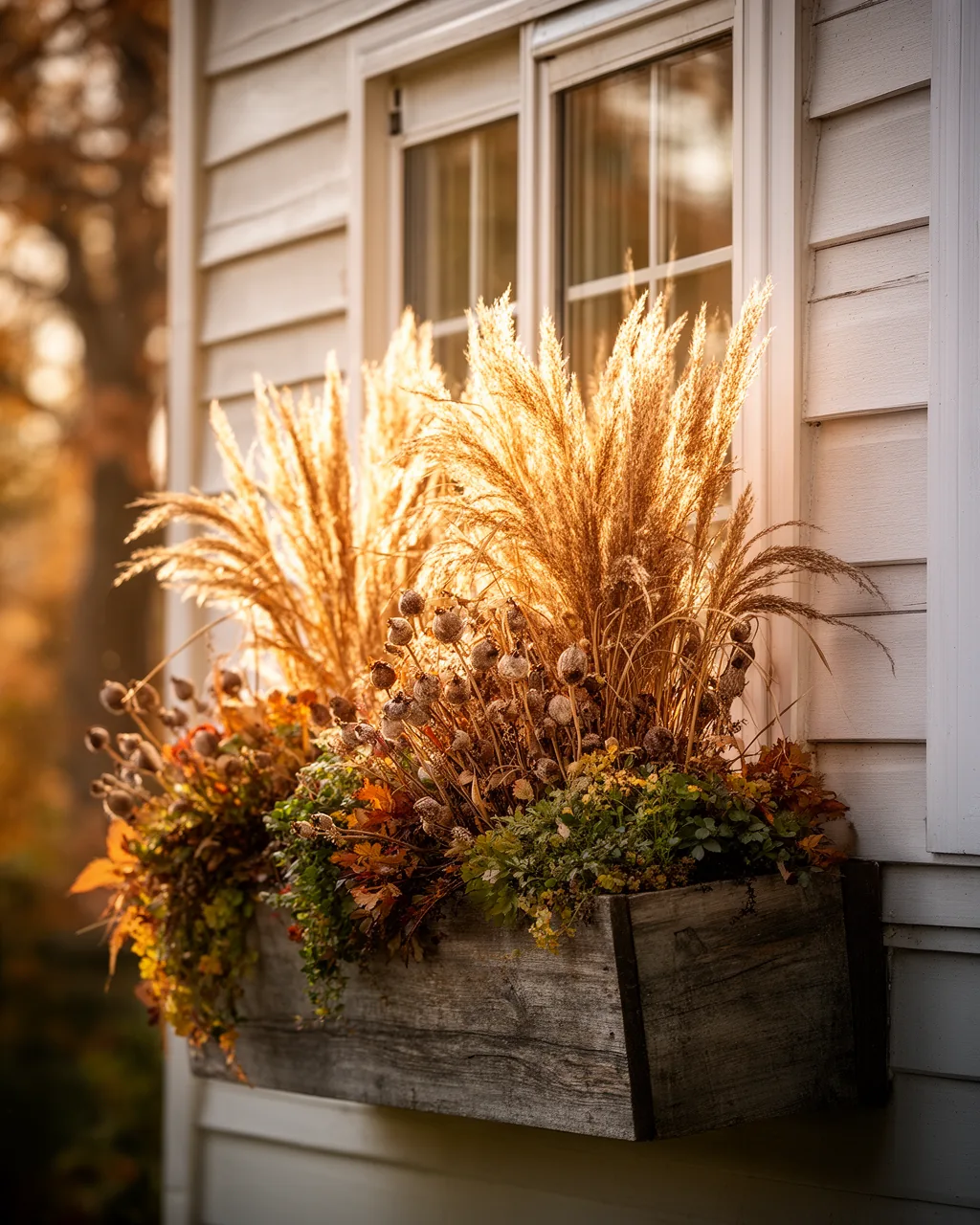 Warm dried texture window box