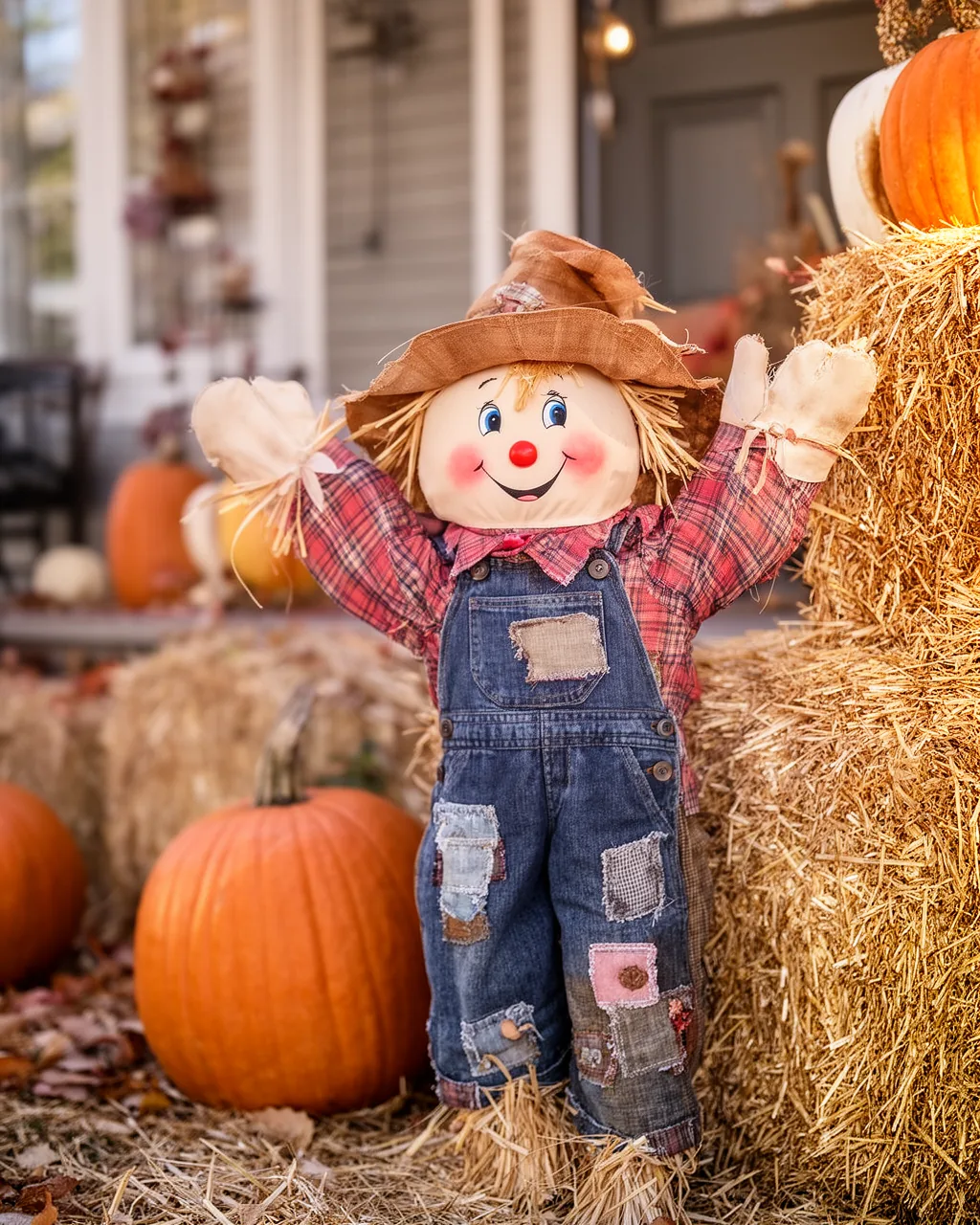 Friendly family scarecrow