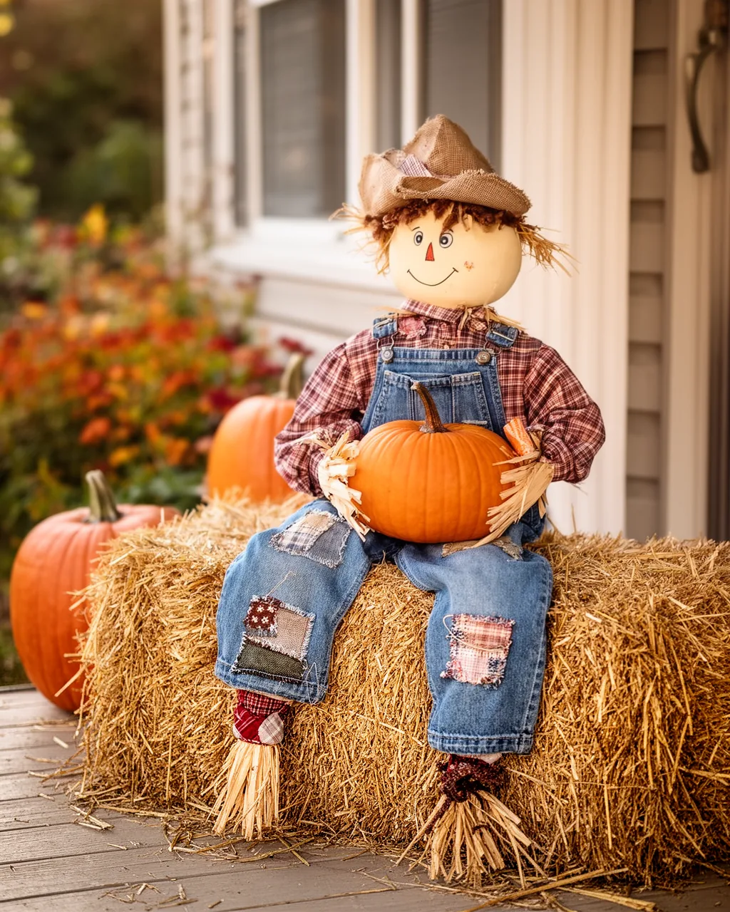 Overalls boy scarecrow