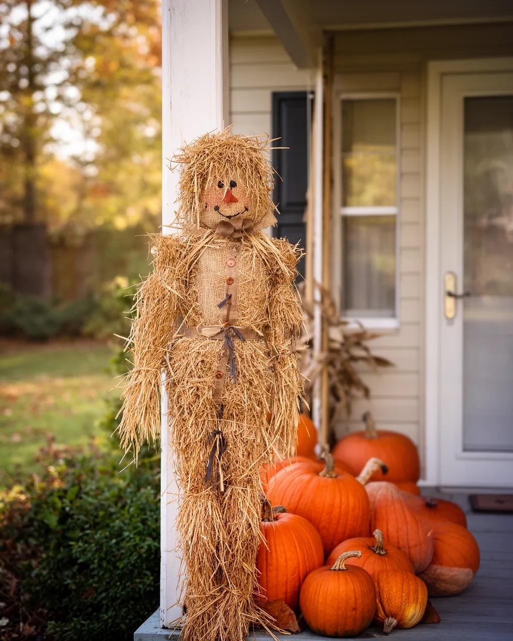 Small-space porch scarecrow
