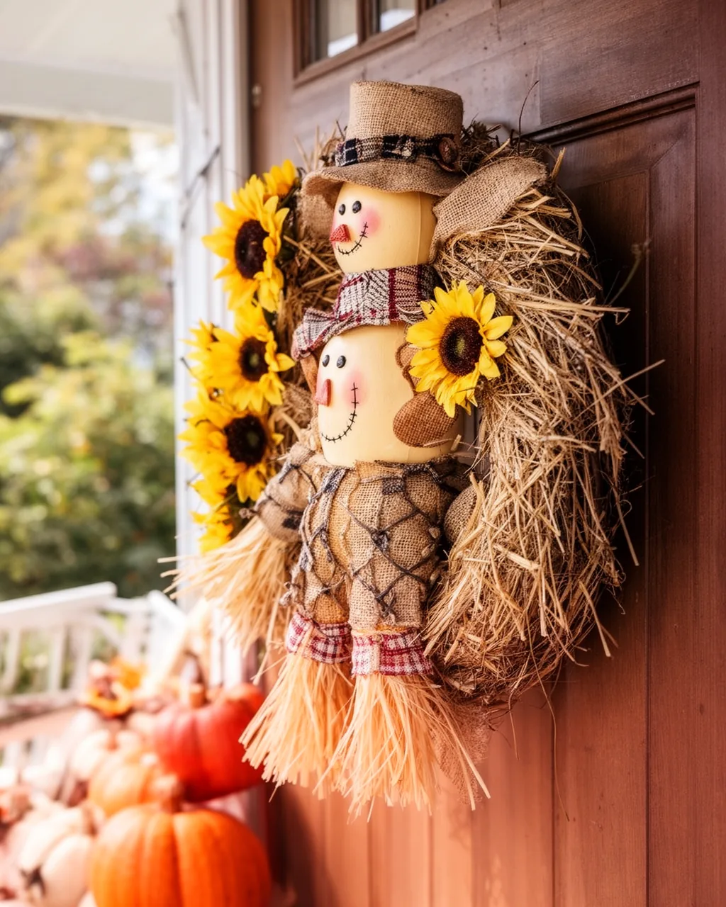 Scarecrow door wreath