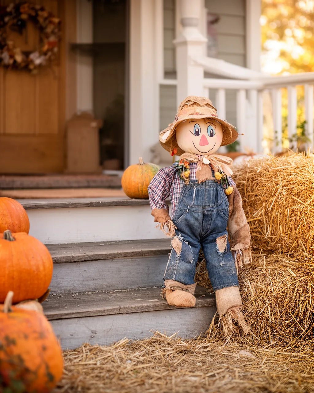 Kid-made scarecrow