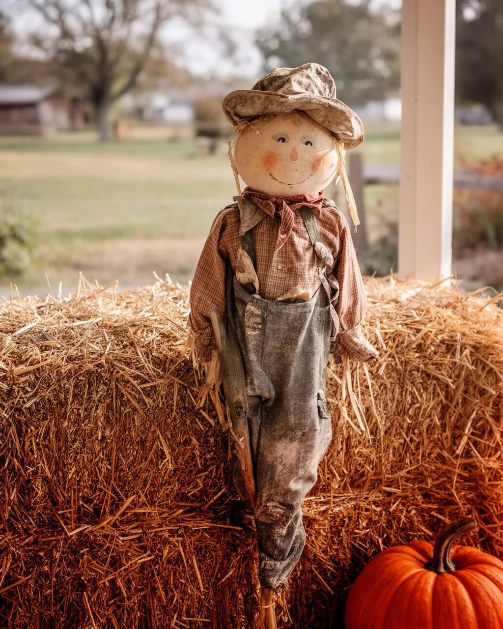 Vintage weathered scarecrow