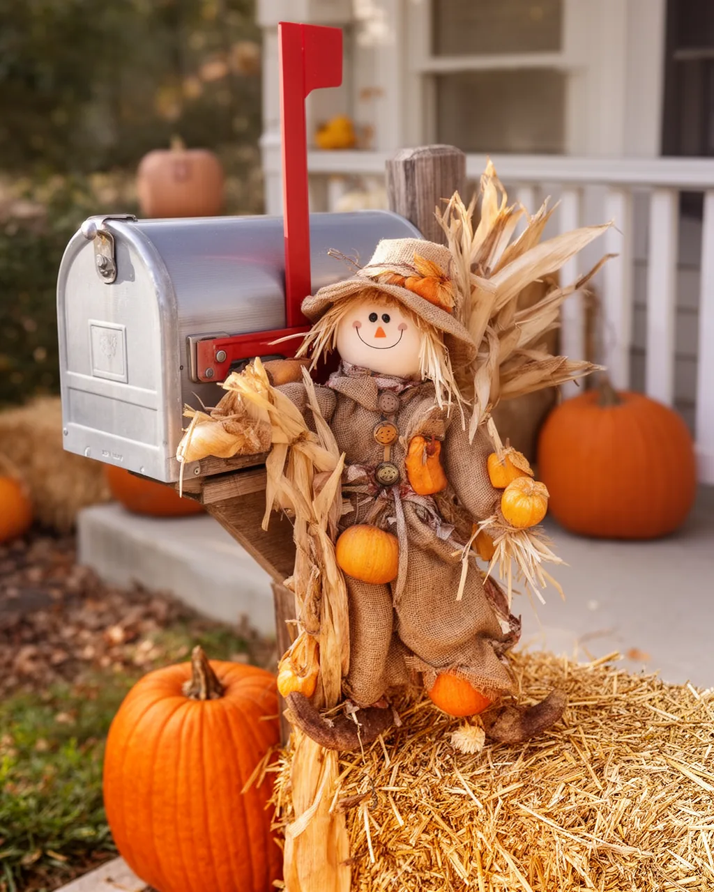 Scarecrow mailbox topper