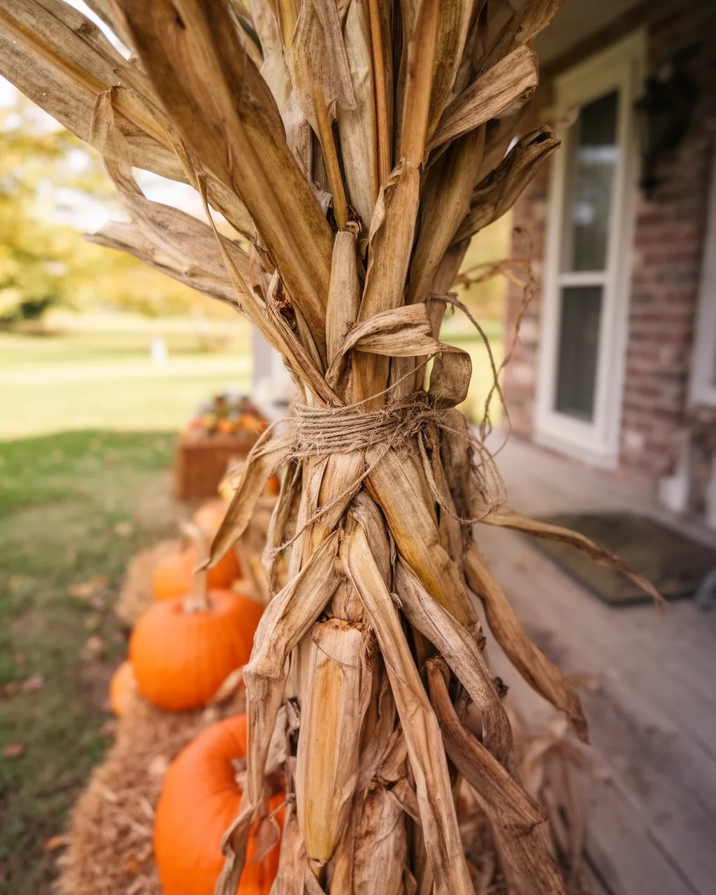 Vintage weathered corn stalks