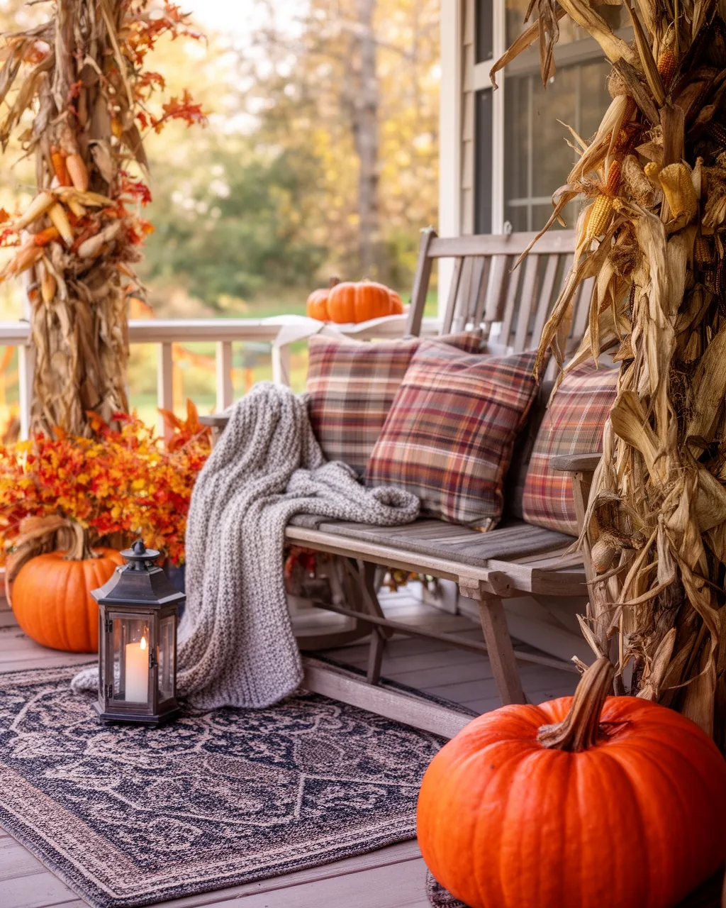 Cozy porch seating nook