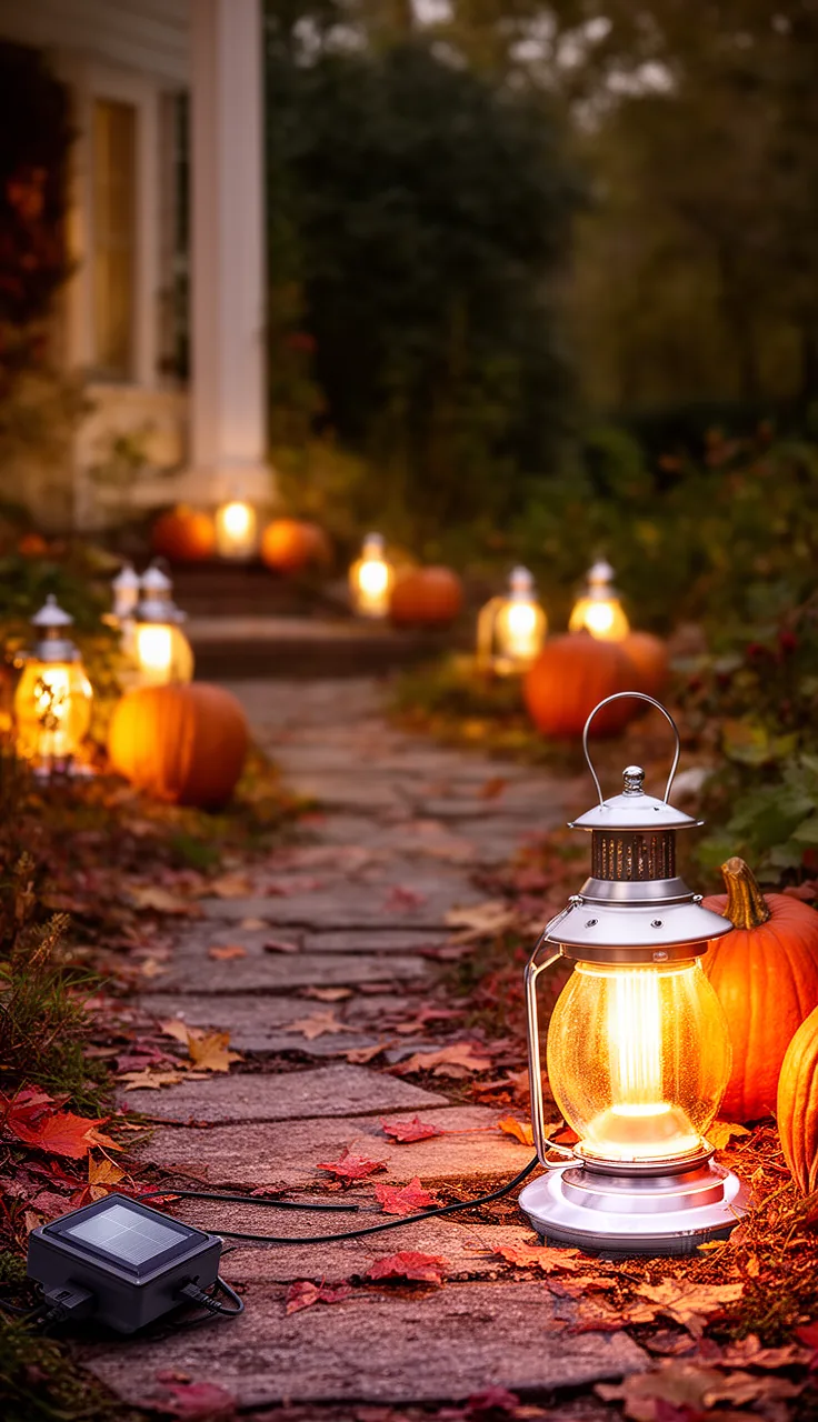 Solar fall lanterns for hands-free evening light