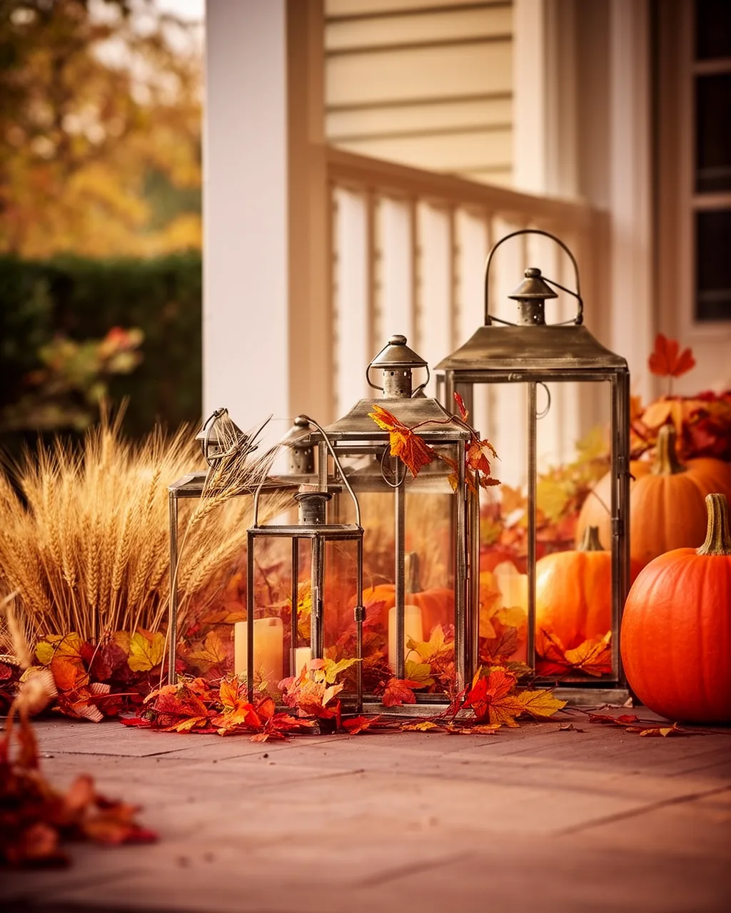 Trio of graduated lanterns